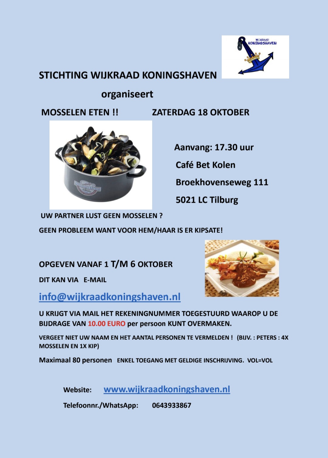 Mosselen voor de jaarlijkse mosselavond